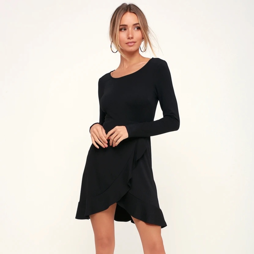 NWT Lulus Complement Catcher Black Mini Dress